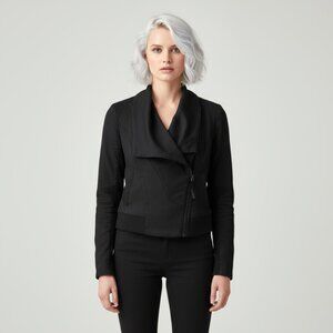 Kaylee Tankus REVOLVE Black Asymmetrical Cropped Zip Jacket Size Small